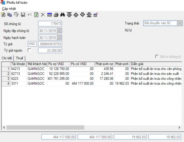 Phụ lục 2 22 – Sổ chi tiết tài khoản 641 Phụ lục 2 23 Màn hình nhập liệu 6