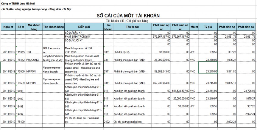 Phụ lục 2 23 Màn hình nhập liệu hạch toán mua thùng carton ngày 28 11 2019 7