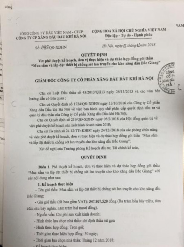 Lục số 2 10 Quyết định phê duyệt kế hoạch đơn vị thực hiện gói thầu 10