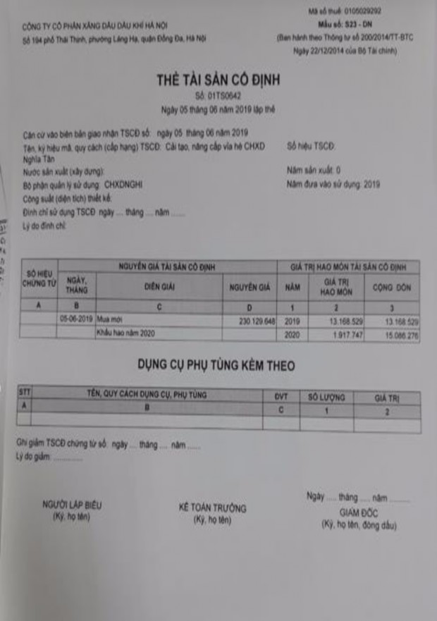 Phụ lục số 2 54 Báo cáo tình hình tăng giảm TSCĐ hữu hình 4