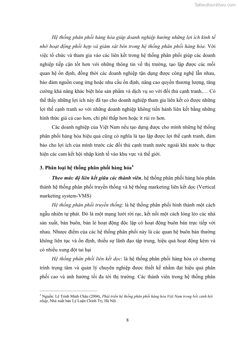 Khóa luận tốt nghiệp Phát triển hệ thống phân phối hàng hoá Việt Nam trong điều kiện hội nhập WTO - 2 Trang 9