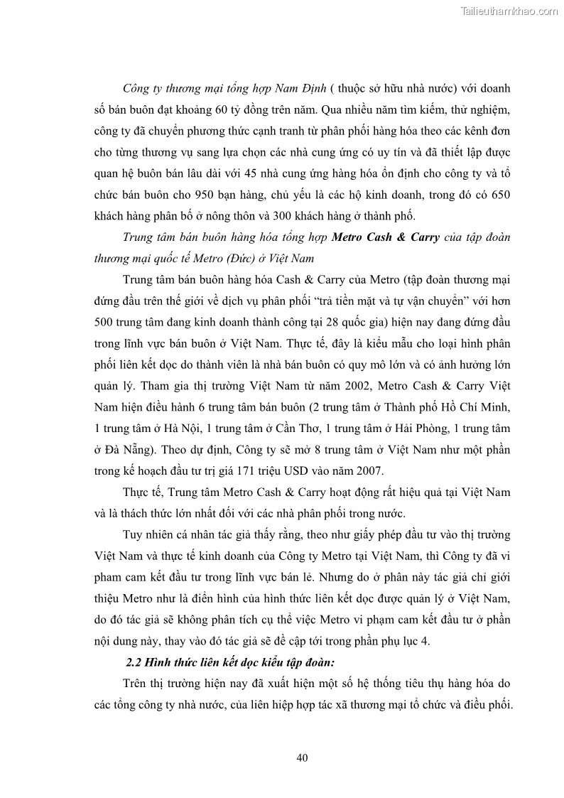 Khóa luận tốt nghiệp Phát triển hệ thống phân phối hàng hoá Việt Nam trong điều kiện hội nhập WTO - 6 Trang 41
