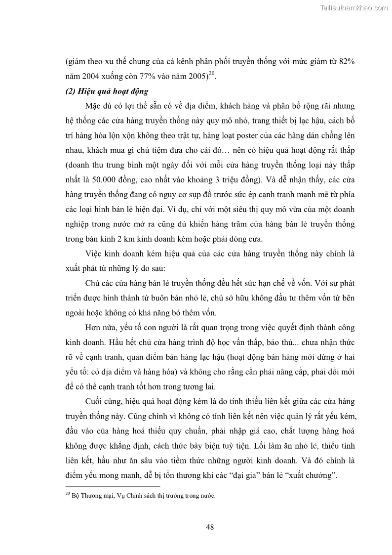 Khóa luận tốt nghiệp Phát triển hệ thống phân phối hàng hoá Việt Nam trong điều kiện hội nhập WTO - 7 Trang 49