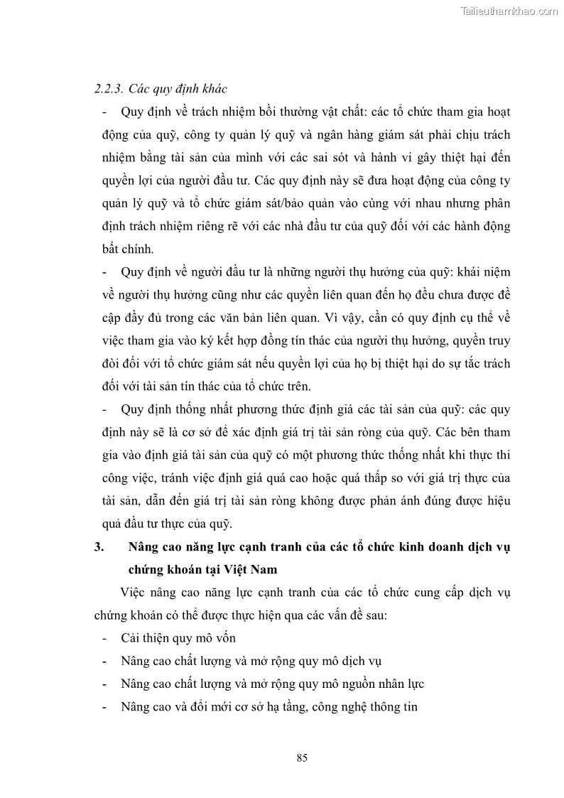 Khóa luận tốt nghiệp Tác động của các cam kết gia nhập WTO đến dịch vụ chứng khoán tại Việt Nam - 12 Trang 89