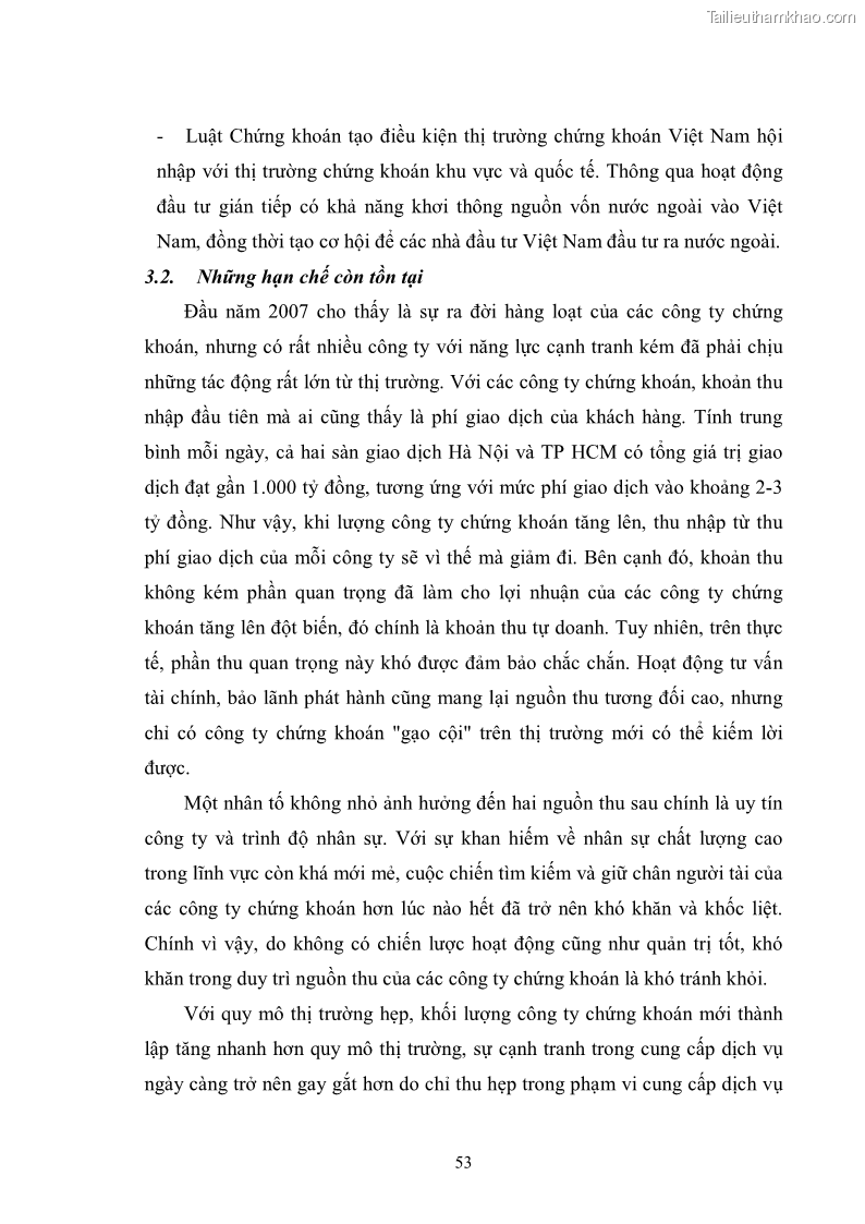 Khóa luận tốt nghiệp Tác động của các cam kết gia nhập WTO đến dịch vụ chứng khoán tại Việt Nam - 8 Trang 57