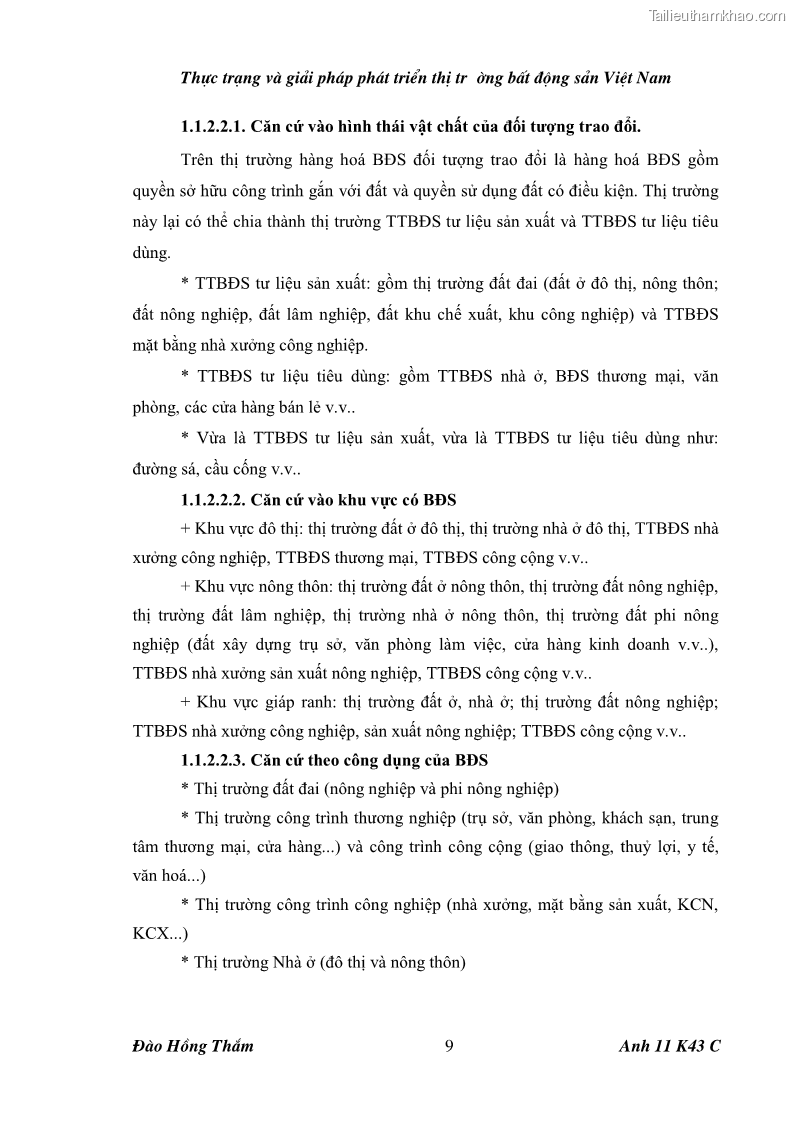 Khóa luận tốt nghiệp Thực trạng và giải pháp phát triển thị trường bất động sản ở Việt Nam - 3 Trang 17