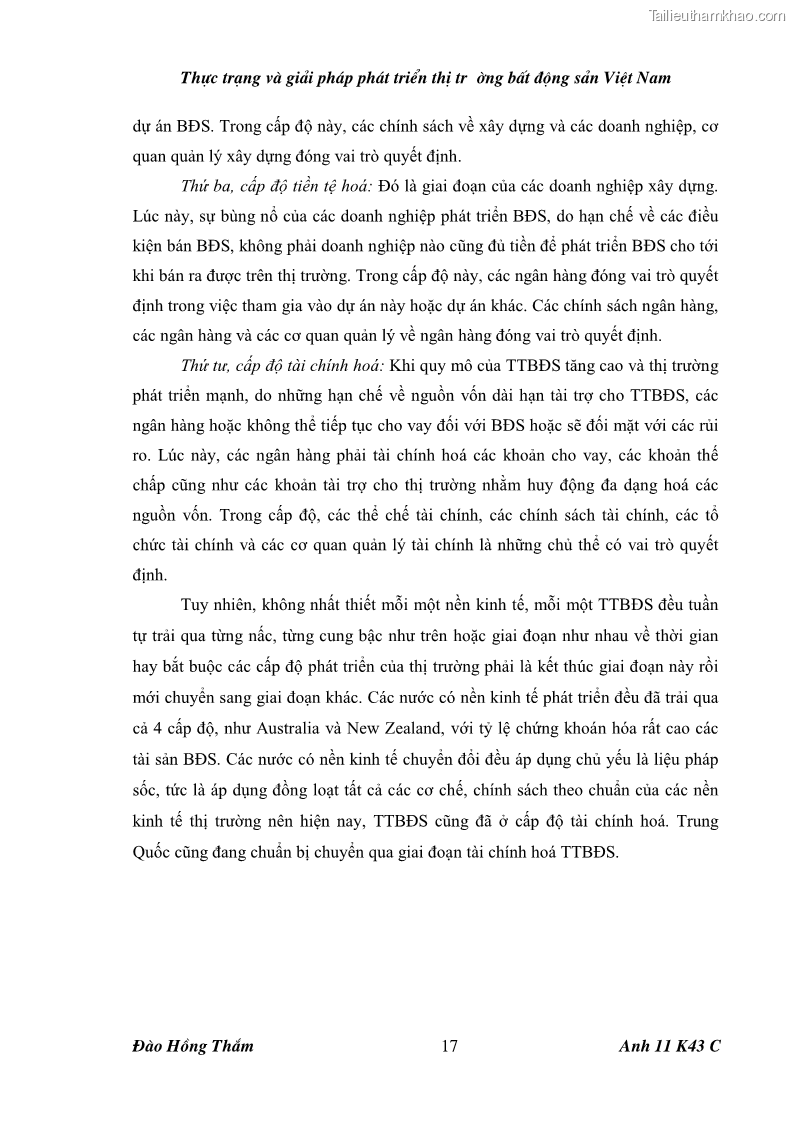 Khóa luận tốt nghiệp Thực trạng và giải pháp phát triển thị trường bất động sản ở Việt Nam - 4 Trang 25