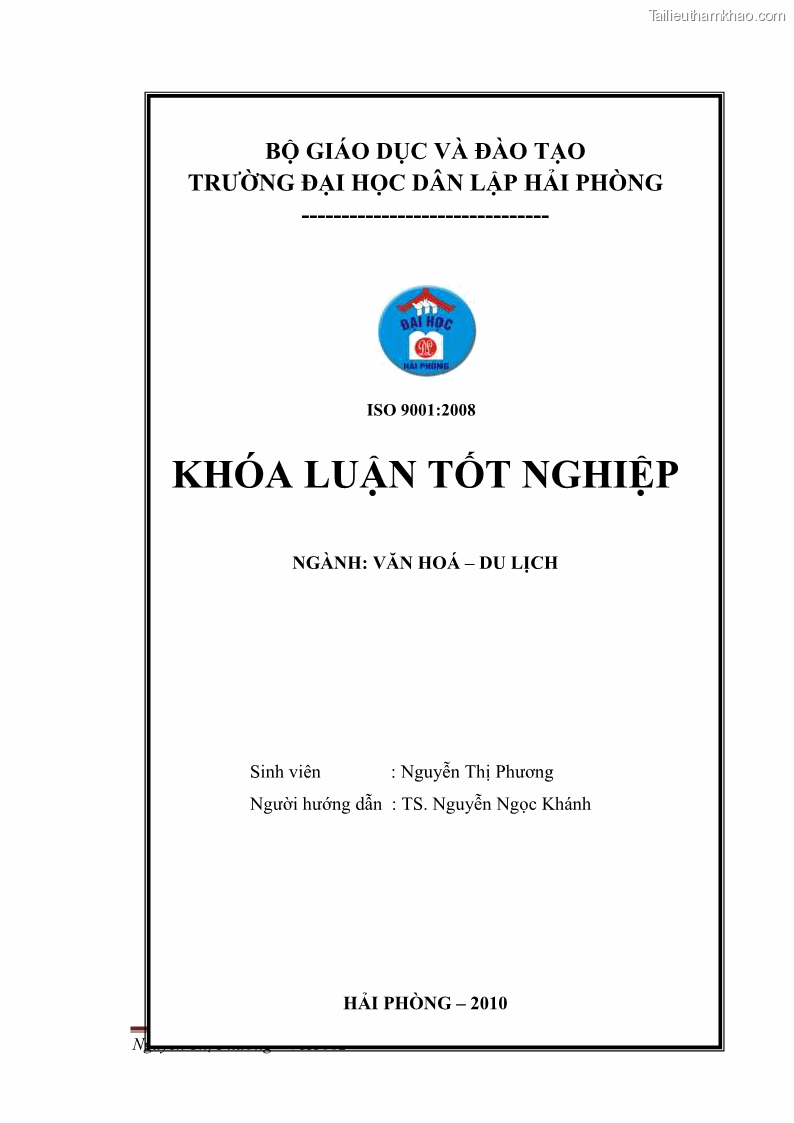Khóa luận tốt nghiệp Văn hóa du lịch Du lịch thiền – hiện trạng và giải pháp phát triển ở Quảng Ninh - 1 Trang 1