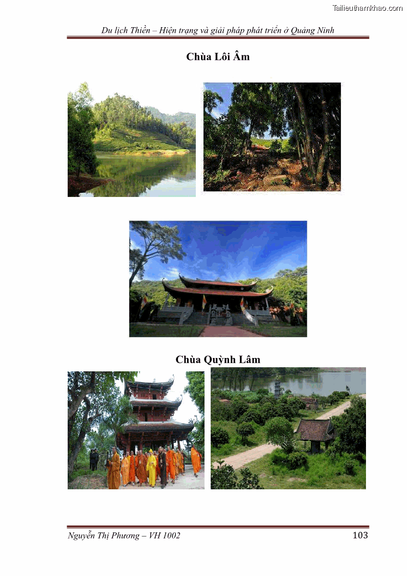 Khóa luận tốt nghiệp Văn hóa du lịch Du lịch thiền – hiện trạng và giải pháp phát triển ở Quảng Ninh - 15 Trang 113