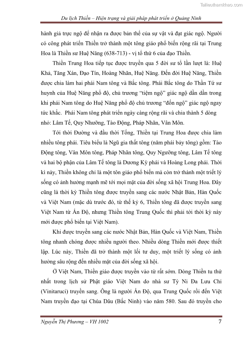 Khóa luận tốt nghiệp Văn hóa du lịch Du lịch thiền – hiện trạng và giải pháp phát triển ở Quảng Ninh - 3 Trang 17