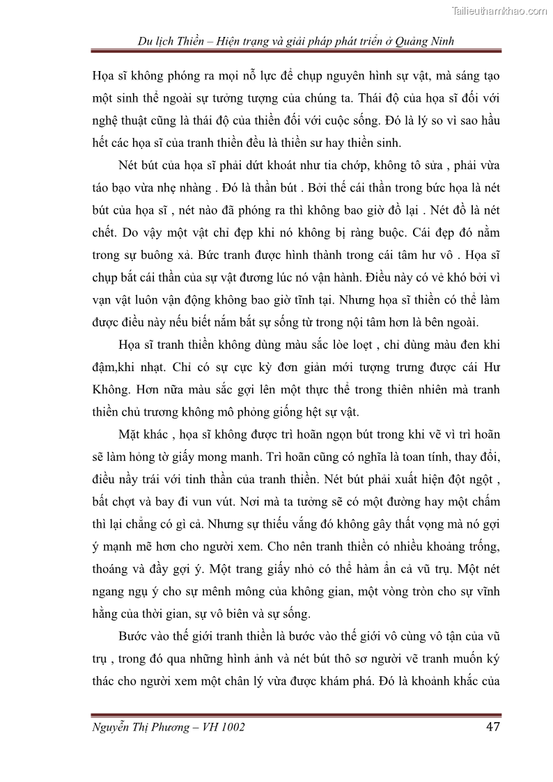 Khóa luận tốt nghiệp Văn hóa du lịch Du lịch thiền – hiện trạng và giải pháp phát triển ở Quảng Ninh - 8 Trang 57