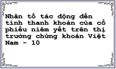 Nhân tố tác động đến tính thanh khoản của cổ phiếu niêm yết trên thị trường chứng khoán Việt Nam - 10