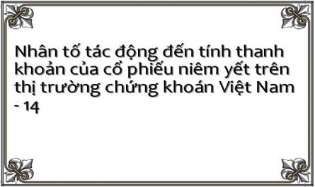 Nhân tố tác động đến tính thanh khoản của cổ phiếu niêm yết trên thị trường chứng khoán Việt Nam - 14