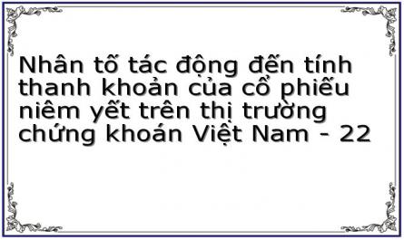 Nhân tố tác động đến tính thanh khoản của cổ phiếu niêm yết trên thị trường chứng khoán Việt Nam - 22