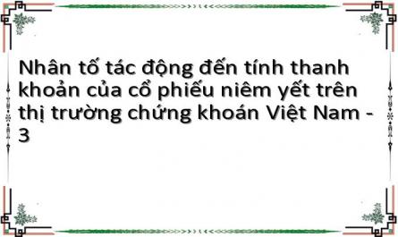 Nhân tố tác động đến tính thanh khoản của cổ phiếu niêm yết trên thị trường chứng khoán Việt Nam - 3