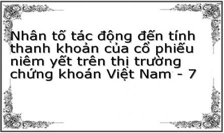 Nhân tố tác động đến tính thanh khoản của cổ phiếu niêm yết trên thị trường chứng khoán Việt Nam - 7