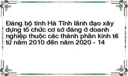 Đảng bộ tỉnh Hà Tĩnh lãnh đạo xây dựng tổ chức cơ sở đảng ở doanh nghiệp thuộc các thành phần kinh tế từ năm 2010 đến năm 2020 - 14