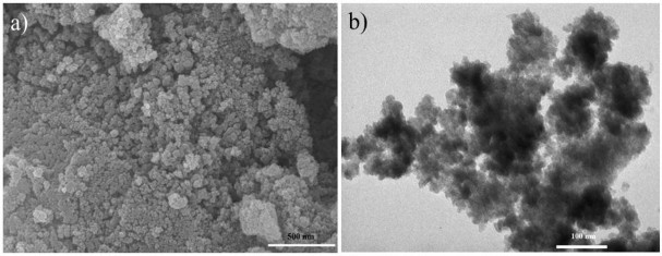Hình 3 14 Ảnh SEM a và TEM b của vật liệu tổ hợp TFG0 Hình 3 14 cho thấy 6