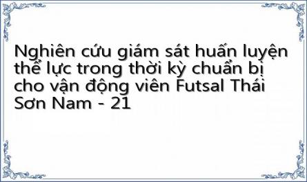 Nghiên cứu giám sát huấn luyện thể lực trong thời kỳ chuẩn bị cho vận động viên Futsal Thái Sơn Nam - 21