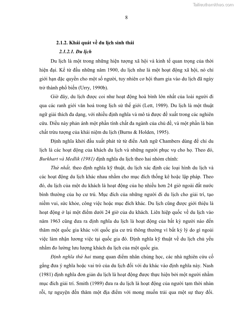 Luận văn Thạc sĩ Kinh tế Các nhân tố ảnh hưởng đến phát triển du lịch sinh thái tỉnh Tiền Giang - 3 Trang 17