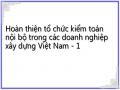 Hoàn thiện tổ chức kiểm toán nội bộ trong các doanh nghiệp xây dựng Việt Nam