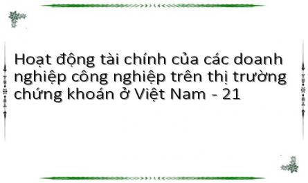 Hoạt động tài chính của các doanh nghiệp công nghiệp trên thị trường chứng khoán ở Việt Nam - 21