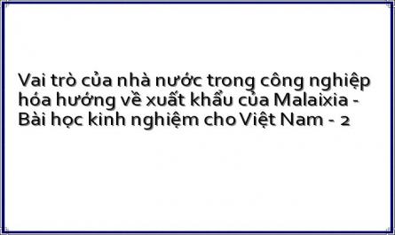 Vai trò của nhà nước trong công nghiệp hóa hướng về xuất khẩu của Malaixia - Bài học kinh nghiệm cho Việt Nam - 2