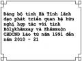 Đảng bộ tỉnh Hà Tĩnh lãnh đạo phát triển quan hệ hữu nghị hợp tác với tỉnh Bôlykhămxay và Khămmuộn CHDCND Lào từ năm 1991 đến năm 2010 - 21