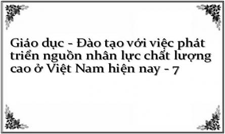 Vai Trò Của Giáo Dục - Đào Tạo Với Việc Phát Triển Nguồn Nhân Lực Chất Lượng Cao Ở Việt