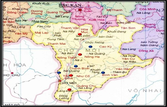 Hình 2 1 Bản đồ địa điểm nghiên cứu – huyện Chợ Mới tỉnh Bắc Kạn 1