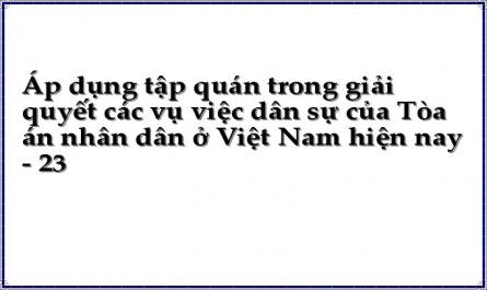 Áp dụng tập quán trong giải quyết các vụ việc dân sự của Tòa án nhân dân ở Việt Nam hiện nay - 23