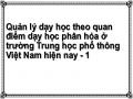 Quản lý dạy học theo quan điểm dạy học phân hóa ở trường Trung học phổ thông Việt Nam hiện nay
