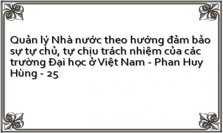 Quản lý Nhà nước theo hướng đảm bảo sự tự chủ, tự chịu trách nhiệm của các trường Đại học ở Việt Nam - Phan Huy Hùng - 25