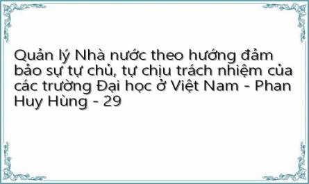 Quản lý Nhà nước theo hướng đảm bảo sự tự chủ, tự chịu trách nhiệm của các trường Đại học ở Việt Nam - Phan Huy Hùng - 29
