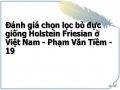 Đánh giá chọn lọc bò đực giống Holstein Friesian ở Việt Nam - Phạm Văn Tiềm - 19