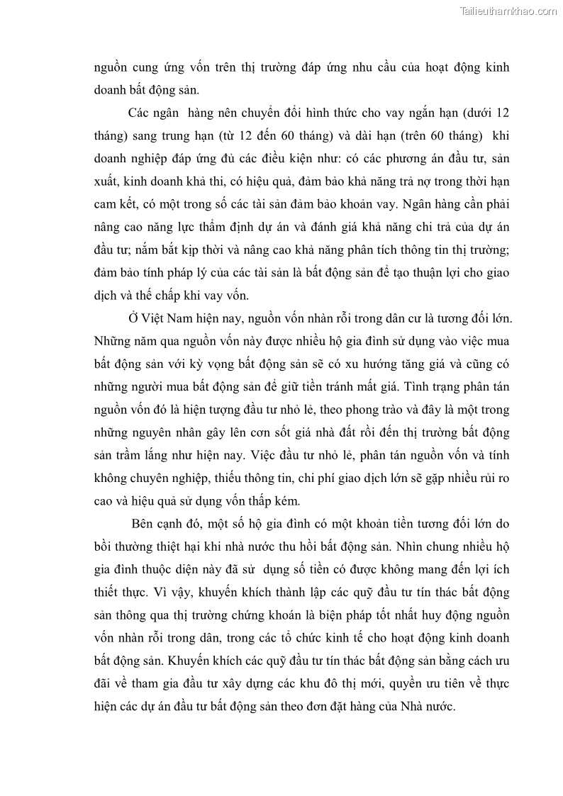 Khóa luận tốt nghiệp Sự biến động của thị trường bất động sản và ảnh hưởng của nó đến nền kinh tế Việt Nam - 10 Trang 73