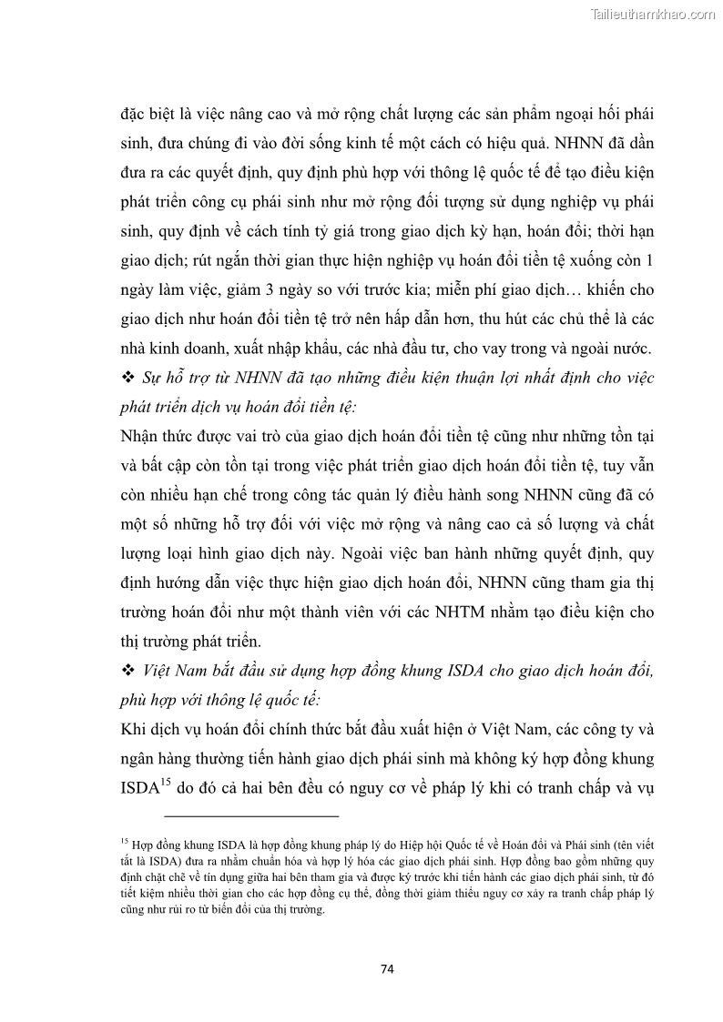 Khóa luận tốt nghiệp Sử dụng nghiệp vụ hoán đổi tiền tệ nhằm mục đích phòng ngừa rủi ro và đầu cơ trên thị trường ngoại hối - 11 Trang 81