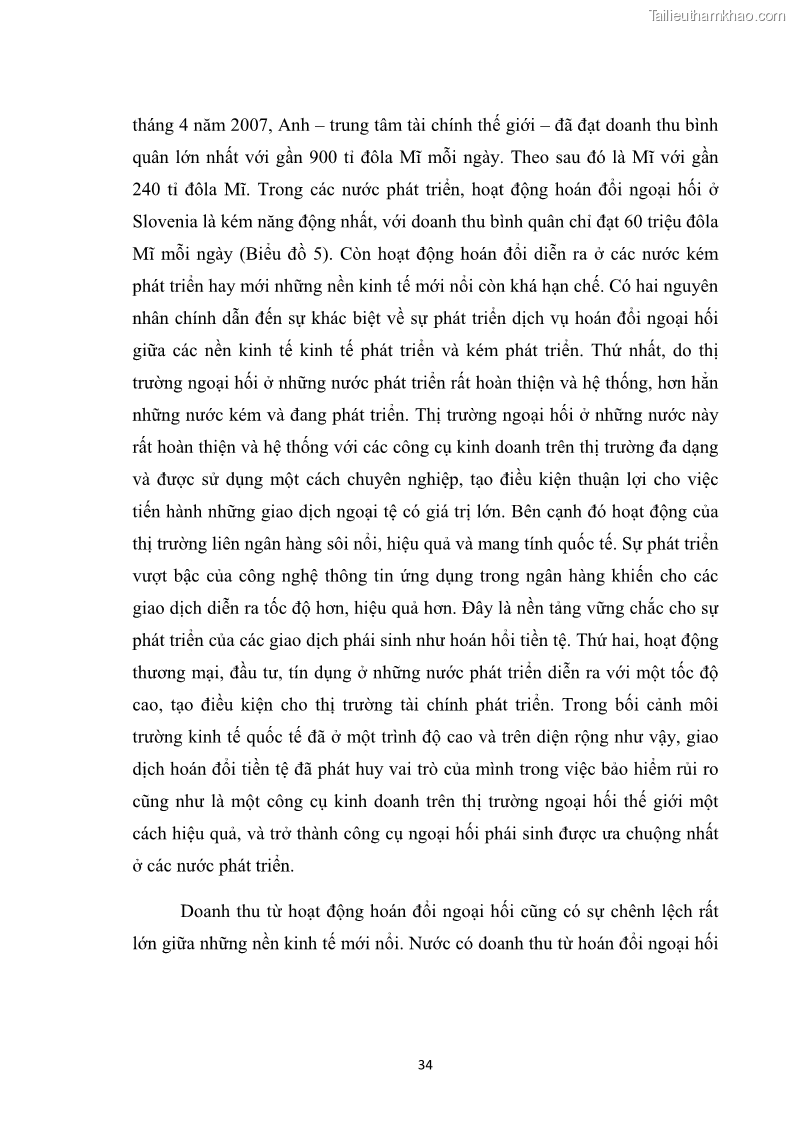 Khóa luận tốt nghiệp Sử dụng nghiệp vụ hoán đổi tiền tệ nhằm mục đích phòng ngừa rủi ro và đầu cơ trên thị trường ngoại hối - 6 Trang 41