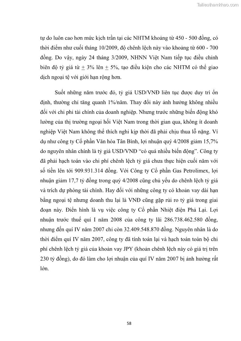 Khóa luận tốt nghiệp Sử dụng nghiệp vụ hoán đổi tiền tệ nhằm mục đích phòng ngừa rủi ro và đầu cơ trên thị trường ngoại hối - 9 Trang 65
