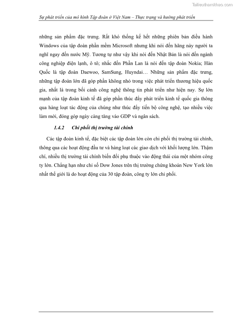 Khóa luận tốt nghiệp Sự phát triển của mô hình tập đoàn ở Việt Nam - Thực trạng và hướng phát triển - 3 Trang 17