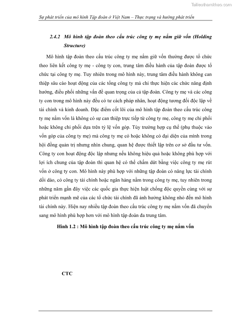 Khóa luận tốt nghiệp Sự phát triển của mô hình tập đoàn ở Việt Nam - Thực trạng và hướng phát triển - 4 Trang 25
