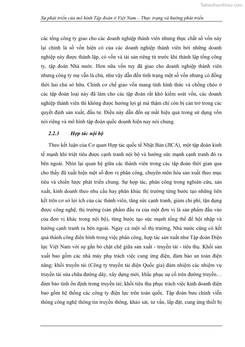 Khóa luận tốt nghiệp Sự phát triển của mô hình tập đoàn ở Việt Nam - Thực trạng và hướng phát triển - 7 Trang 49