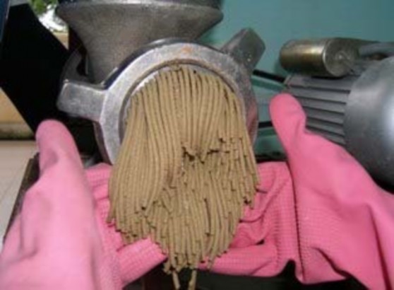 Hình 3 Ép viên thức ăn thí nghiệm Hình 4 Sấy khô thức ăn thí nghiệm Hình 5 1