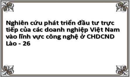 Nghiên cứu phát triển đầu tư trực tiếp của các doanh nghiệp Việt Nam vào lĩnh vực công nghệ ở CHDCND Lào - 26