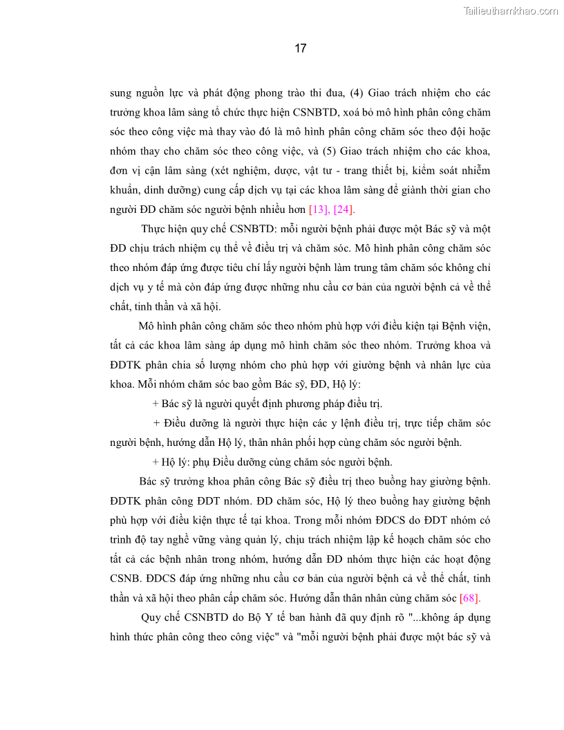 Luận án Tiến sĩ Y học Thực trạng và hiệu quả can thiệp nâng cao năng lực Điều dưỡng trưởng tại tỉnh Nghệ An - 3 Trang 17