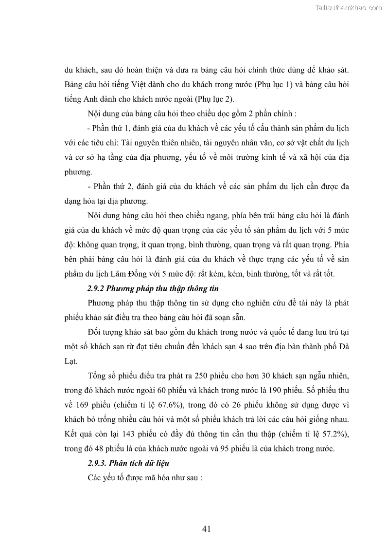 Luận văn thạc sĩ kinh tế Giải pháp đa dạng hóa sản phẩm du lịch tỉnh Lâm Đồng đến năm 2015 - 6 Trang 41