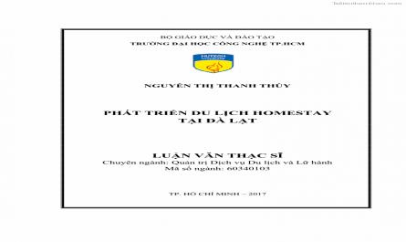 Luận văn Thạc sĩ Quản trị dịch vụ du lịch và lữ hành Phát triển du lịch Homestay tại Đà Lạt - 1