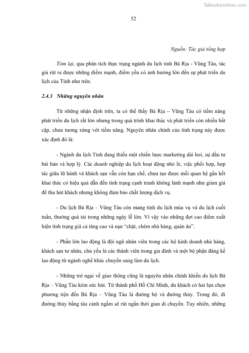 Luận văn Thạc sĩ Quản trị kinh doanh Đề xuất giải pháp phát triển du lịch tỉnh Bà Rịa – Vũng Tàu đến năm 2025 và Tầm nhìn đến năm 2030 - 9 Trang 65