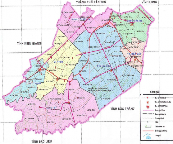 Hình 1 2 Bản đồ tỉnh Hậu Giang và các địa điểm nghiên cứu Chương 2 ĐỐI 1