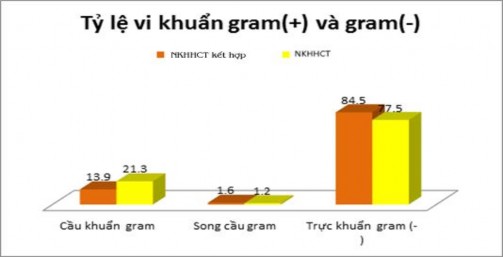Biểu đồ 3 5 Tỷ lệ phân lập vi khuẩn gram âm và gram dương ở 2 nhóm n 1 181 1